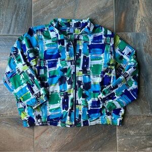 Vintage Retro Windbreaker Jacket Abstract
Print Women’s Size 1X